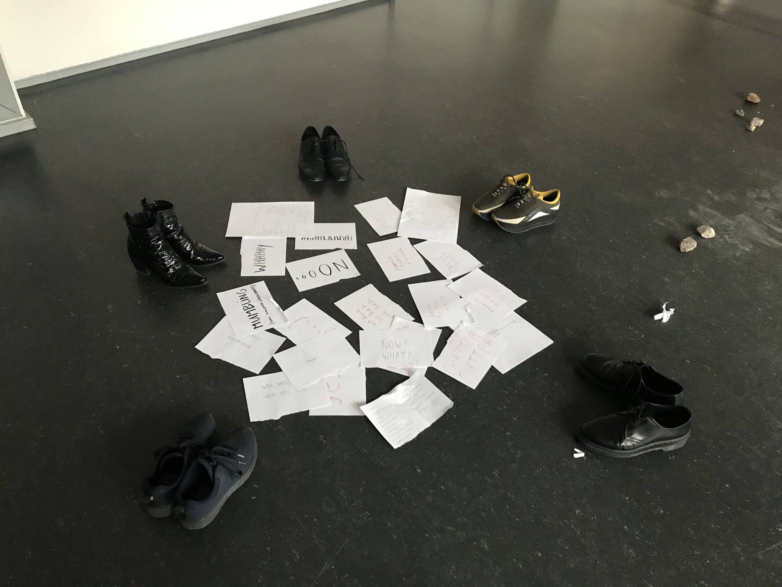 Performance setup by workshop participants at Willem de Kooning Academy (2019)